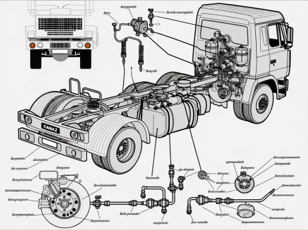 Тормозная система КАМАЗ 4308 - устройство и принцип работы
